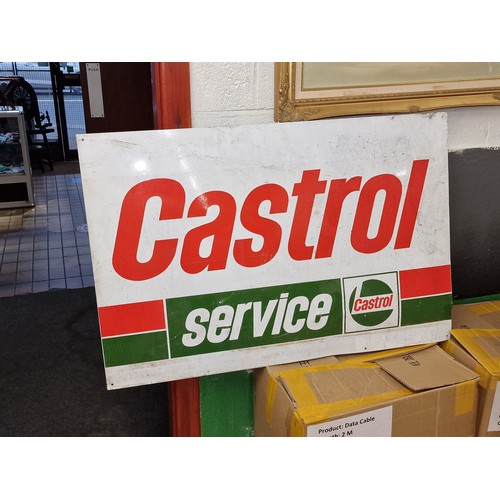 313 - 3 ft x 2 ft single sided Castrol Service metal sign