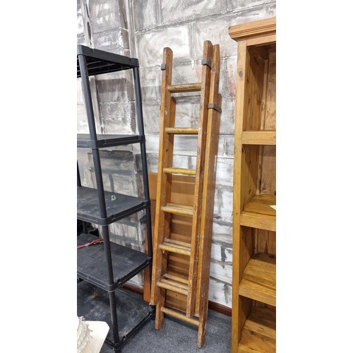 269 - Pair of vintage Ascenda wooden triple ladders