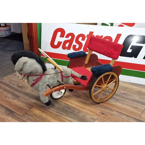 311 - Approx 3 ft long bespoke vintage pedal horse and cart