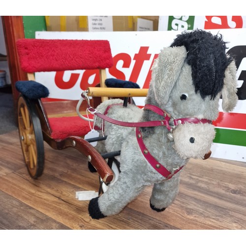 311 - Approx 3 ft long bespoke vintage pedal horse and cart