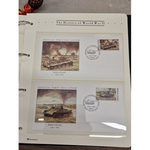 184 - History of WWII first day stamp covers in respective folder