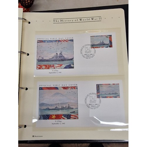 184 - History of WWII first day stamp covers in respective folder