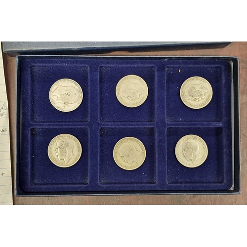 150 - display box containing 5 x George V & 1 x Edward VII half crown coins