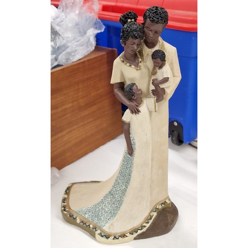 110 - 41 cm tall large composite ethnic 'family embrace' figure