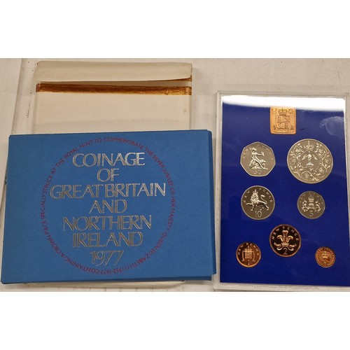 159 - 1977 Royal Mint proof coinage of Great Britain and Northern Ireland with commemorative crown