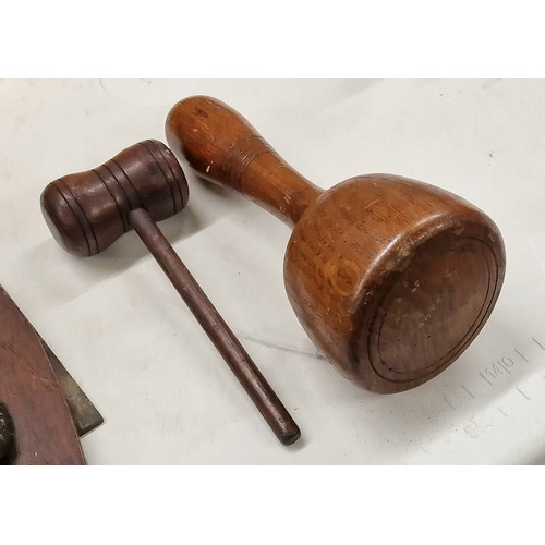 77 - Treen mallet and treen gavel