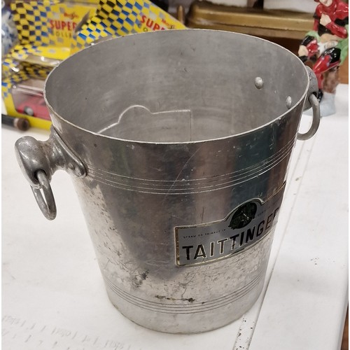 210A - Vintage aluminium Taittinger champagne ice bucket