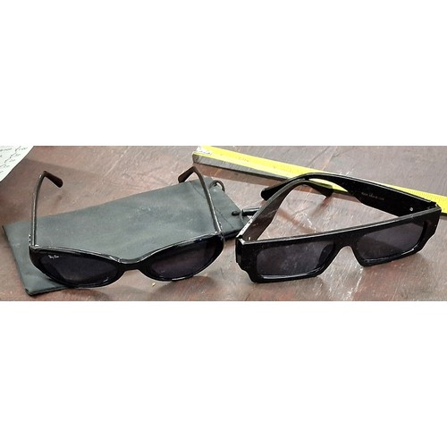 56 - Pair of Rayban sunglasses in pouch and 1 x other pair of sunglasses