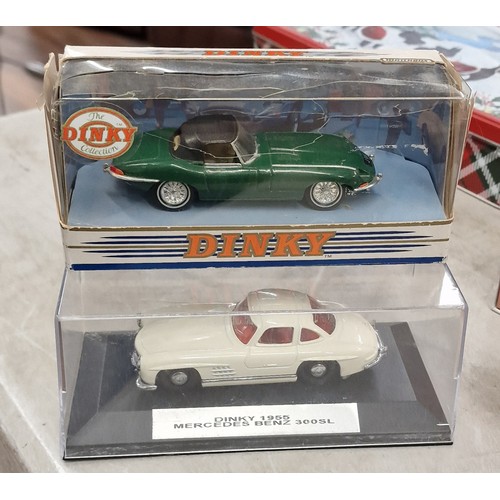 54 - Dinky 1955 Mercedes in box and 1968 Jaguar in perspex case