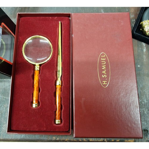 109 - H. Samuel letter opener and spy glass set in box