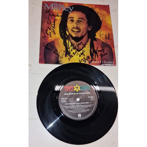 6 - Rare Bob Marley - Why would I/Exodus vinyl single, hand signed by all of the wailers and Bob Marleys... 