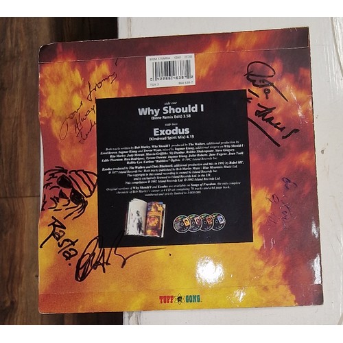 6 - Rare Bob Marley - Why would I/Exodus vinyl single, hand signed by all of the wailers and Bob Marleys... 