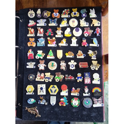 218 - 6 x velvet cards of assorted, mainly fundraising enamel pin badges in folder