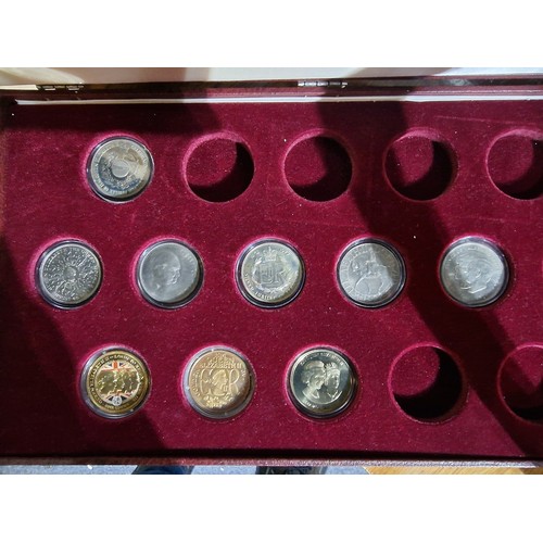 116 - Royal Mint 1981 Royal Marriage collectors coin case with 1 x silver coin, 5 x crowns and 3 x gold to... 