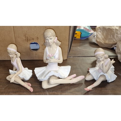 315 - Trio of Leonardo collection ballerina figurines, largest 19 cm tall