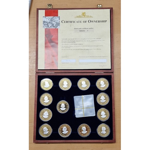 7 - Knights of the round table proof coin set with COA in wooden case