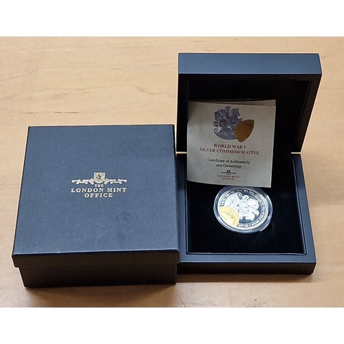 519 - Boxed and mint London mint office WWI silver commemorative coin with COA