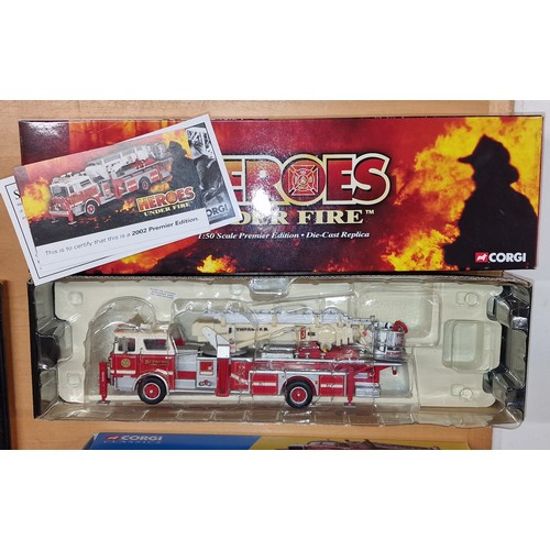 68 - Boxed and mint Corgi heroes under fire 2002 fire truck