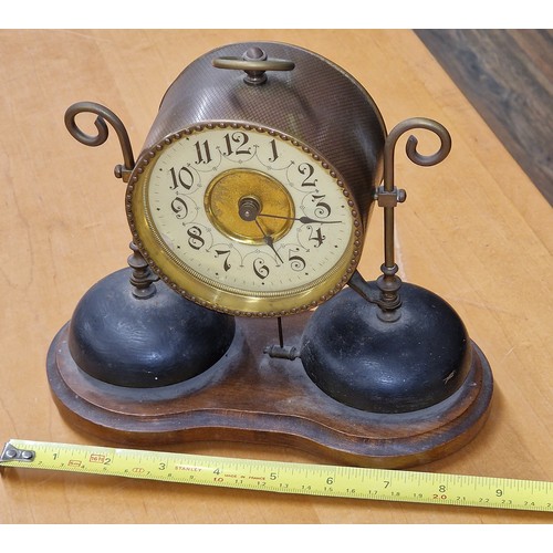 93 - Early 1900's Junghans alarm clock, works intermittently