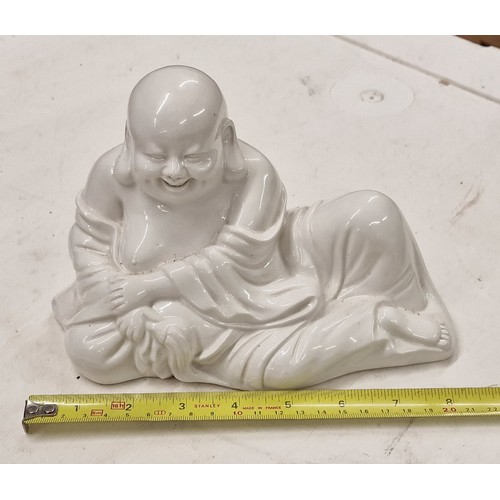 59 - 21 cm Blanc de Chine Buddha resting figure