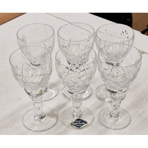 80 - Set of 6 x unboxed Royal Brierley sherry/port glasses