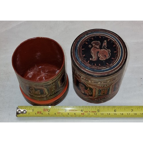 29 - Antique lacquered Burmese betel nut pot