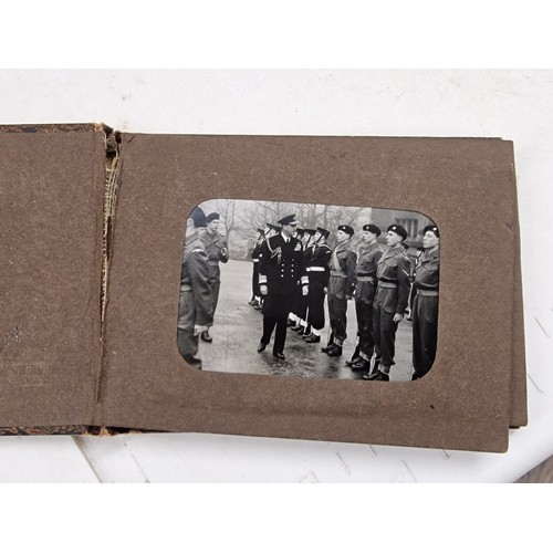 312 - Small snap book with WWII military photographs including Mountbatten etc