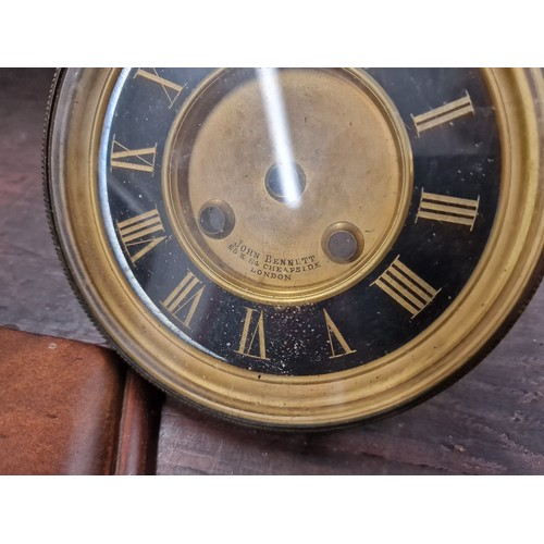 127 - 2 x old clock faces (1 with mechanism and working) and modern Acctim dome mantle clock