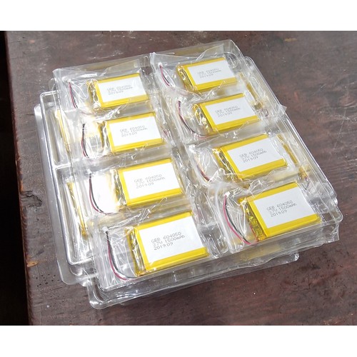 240 - 7 x wholesale trays of 8 (56 total) x GEB 604050 li-poly 3.7 volt, 1500 mah batteries