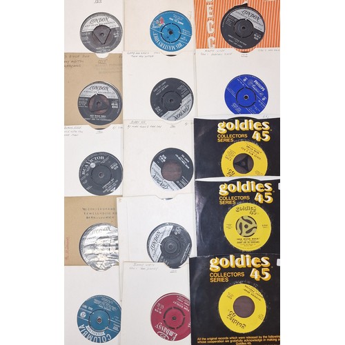 382 - Portable vinyl single case with assorted 1950 - 1960's vinyl singles in varying conditions