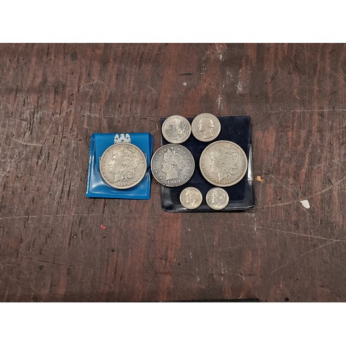 221 - 7 x assorted USA silver coins