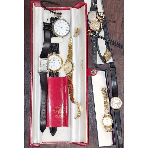 78 - Boxed 1962 Oris vintage ladies watch with rolled gold strap, boxed as new Montien ladies watch, 4 x ... 