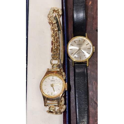 78 - Boxed 1962 Oris vintage ladies watch with rolled gold strap, boxed as new Montien ladies watch, 4 x ... 