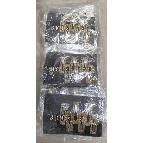 84 - Wholesale bundle of 30 x new packs of 6 Bijou gold glitter hair grips