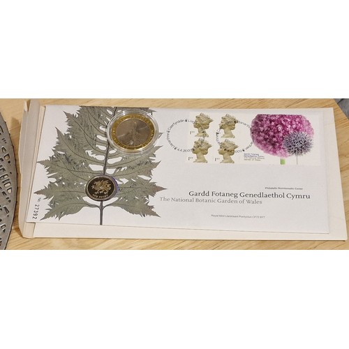 215 - Royal Mint royal botanic garden of Wales 1st day cover and coin set