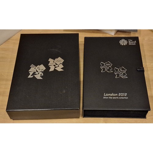 222 - Royal Mint London 2012 silver 50p coin collection folder with  19 x silver 50p coins and certificate... 