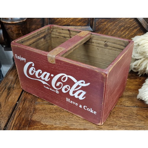 157 - 26 x 16 x 15 cm Coca Cola advertising wooden crate