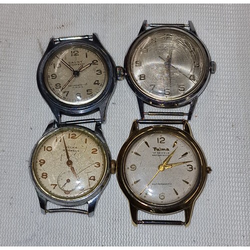 124 - 2 x working and 2 x non-working gents wind up watch faces