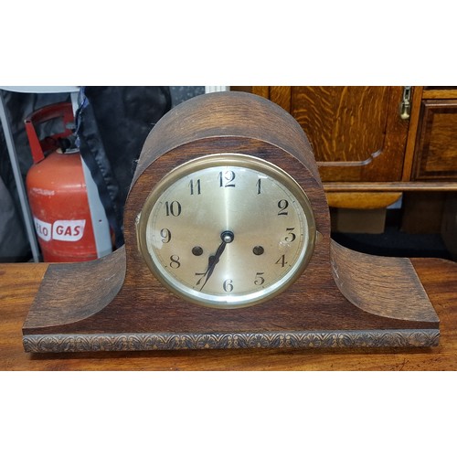 72 - 42 x 13 x 24 cm vintage domed Westminster chime mantle clock