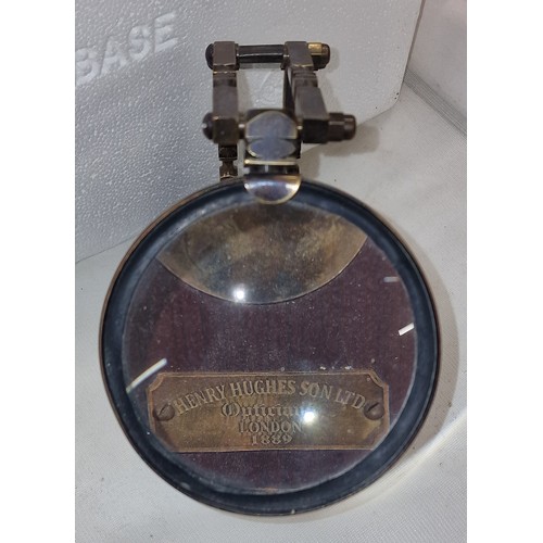 200 - Reproduction of a Henry Hughes & Sons opticians 19th century desk top magnifier