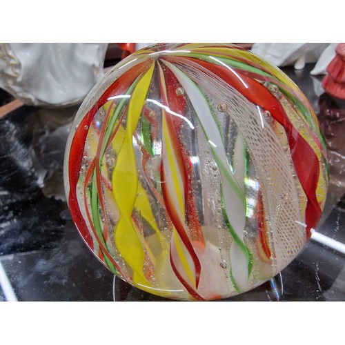 206 - Collection of 8 x assorted art glass paperweights - 4 with minor damage as shown, all proceeds from ... 