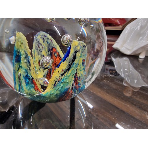 206 - Collection of 8 x assorted art glass paperweights - 4 with minor damage as shown, all proceeds from ... 