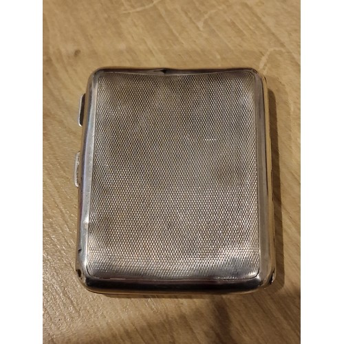 21 - Hallmarked silver cigarette case with gilded inner - couple of small dings