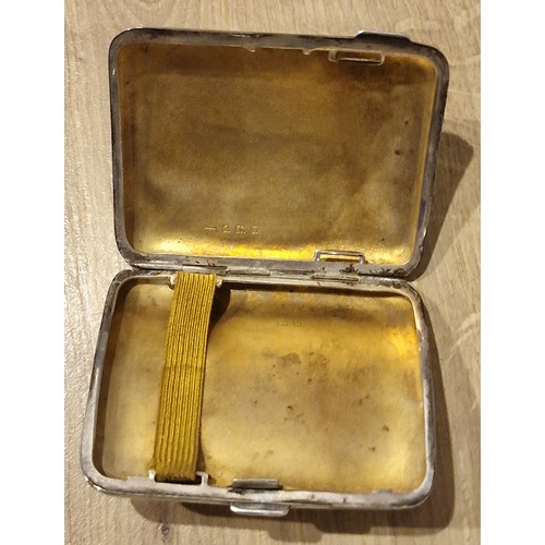 21 - Hallmarked silver cigarette case with gilded inner - couple of small dings