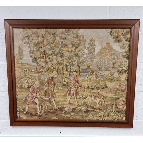 188 - 99 x 81 cm large framed picture scene tapestry