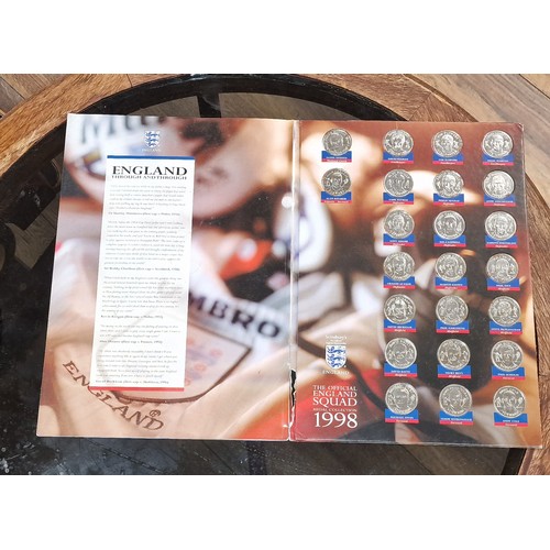 147 - Sainsburys 1998 England official football squad coin collection folder complete - All proceeds from ... 