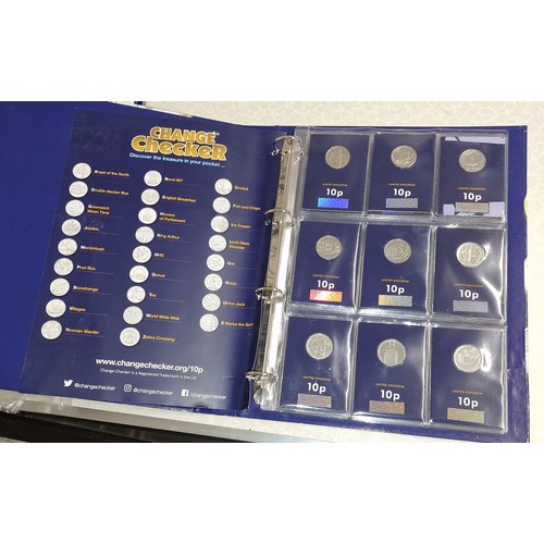 229 - Complete change checker folder of alphabet uncirculated 10p coins