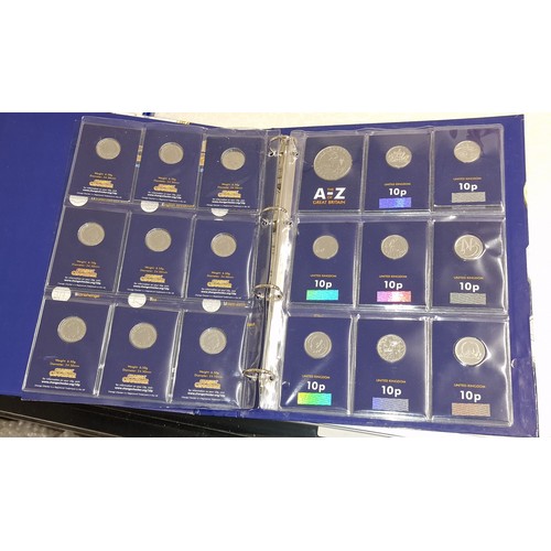 229 - Complete change checker folder of alphabet uncirculated 10p coins