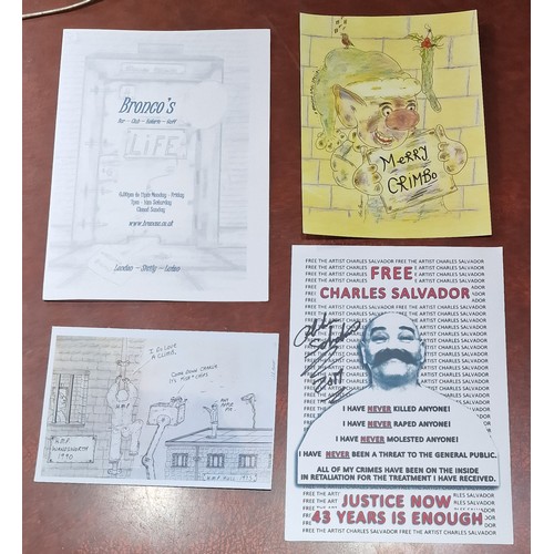 230 - Rare Charles Salvador/Charles Bronson marker pen signed 14 x 20 cm 'Free Charles Salvador' leaflet, ... 