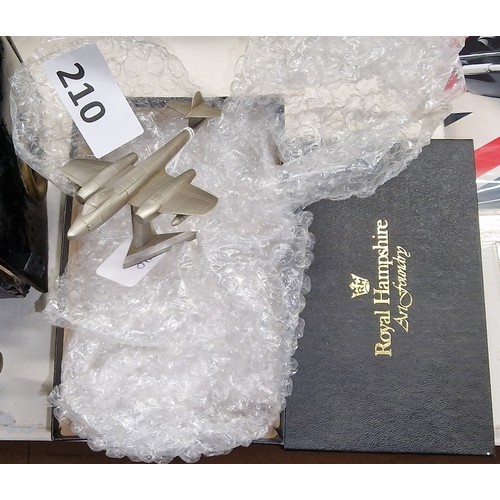 210 - Boxed and mint Royal Hampshire Pewter Meteor fighter plane
